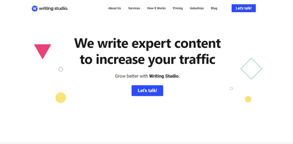 writing studio homepage