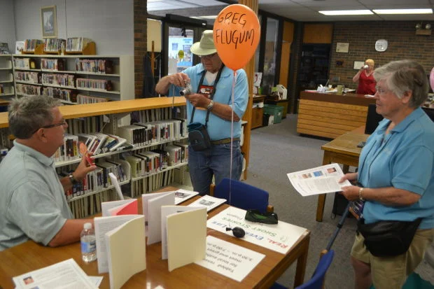 Author with readers at a meet and greet session